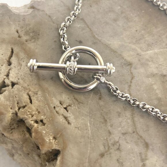 Sterling Silver 925 Engraved Joy Alegria Joie Gioja Rolo Chain Bracelet 7.25" - Picture 8 of 16